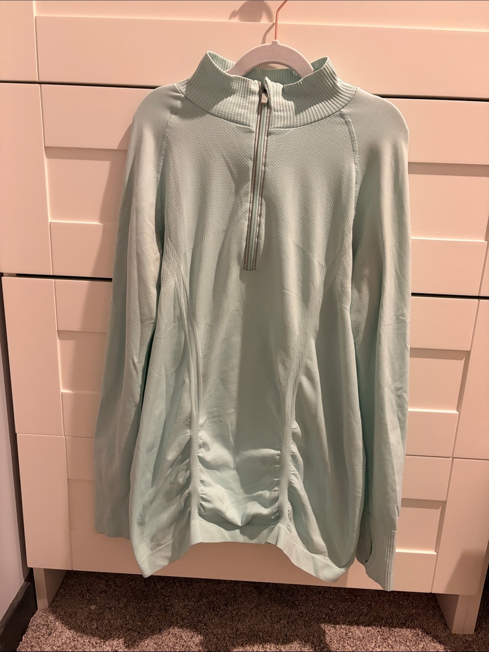Athleta Mint Green Half-Zip Long Sleeve